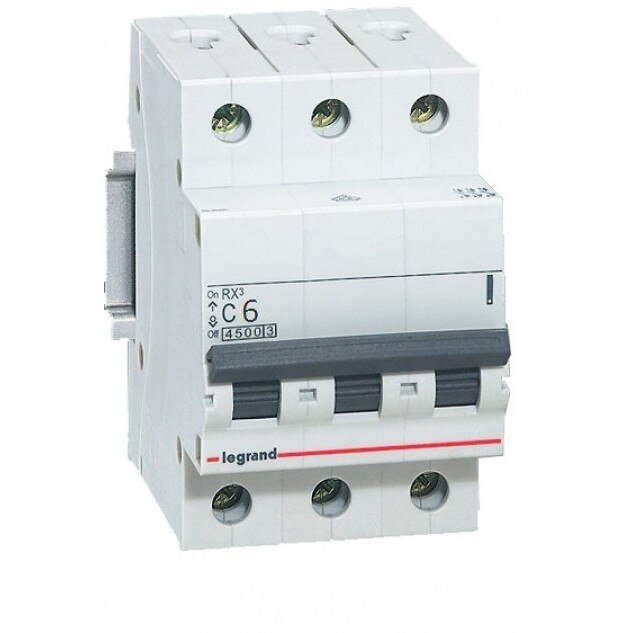 Siguranta automata Legrand RX3 3P curba C, 6A 4,5kA